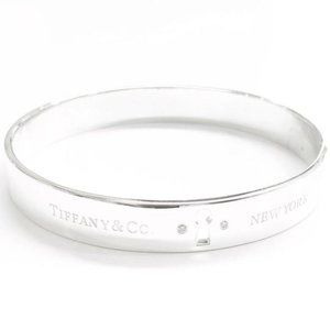 Tiffany & Co. Sterling Silver Key Hole Lock Diamonds Bangle